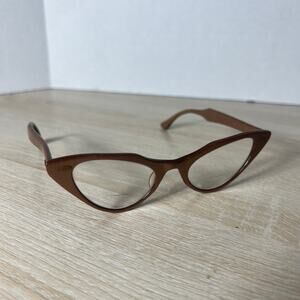 Vintage Bausch & Lomb Eyeglasses Cat Eye Brown Frames 46-20 Arms 4 1/4 - 5 1/2